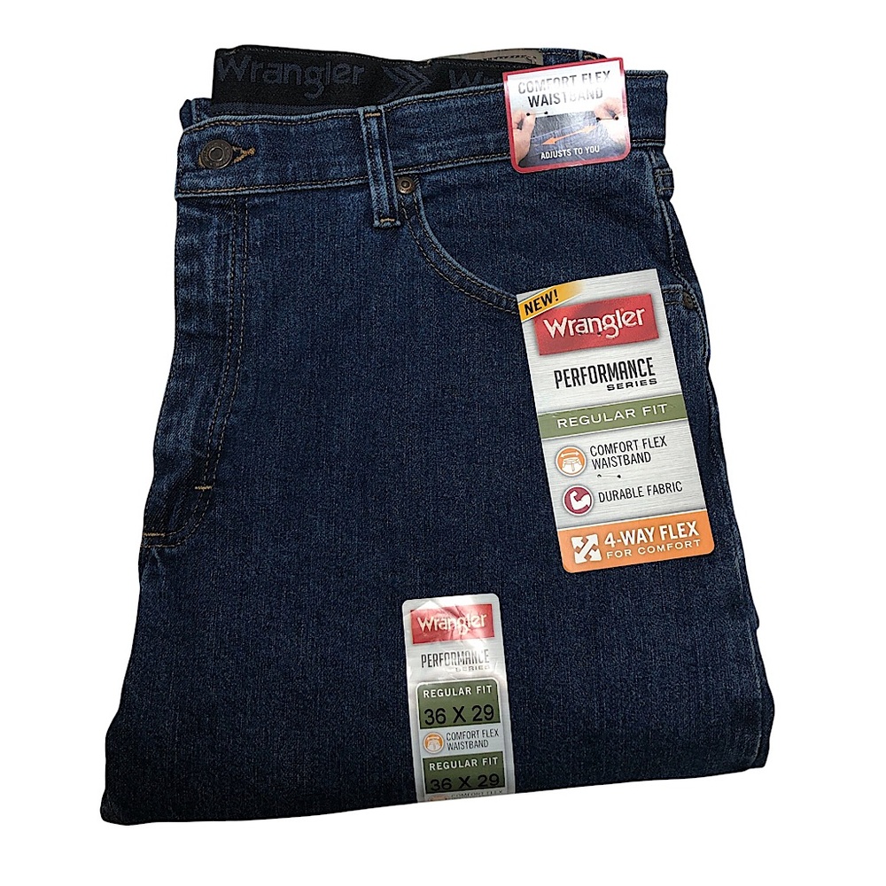 Wrangler Cotton Blend Relaxed Fit Straight Leg Five Star Premium Jeans 36x29